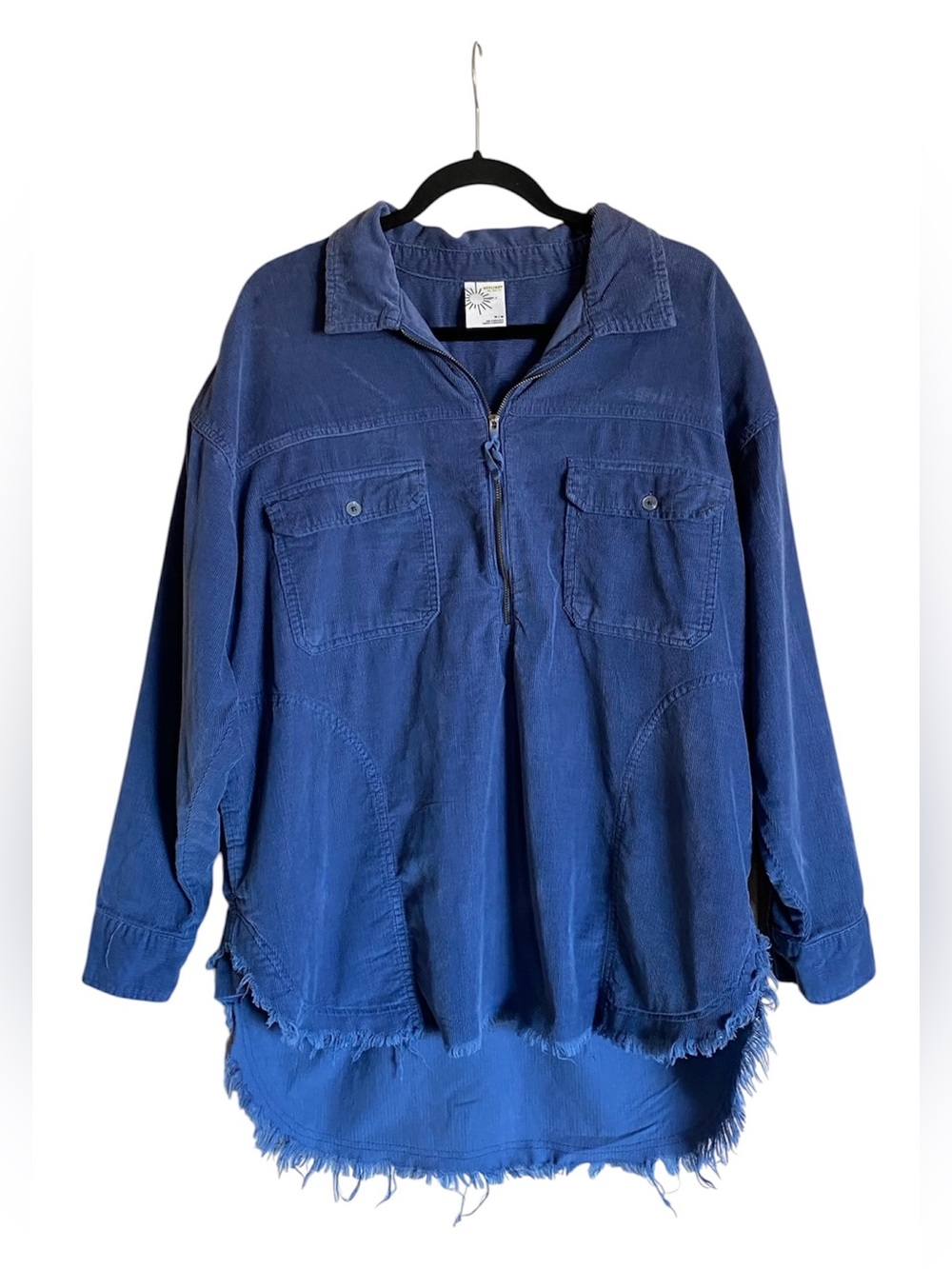 Women’s OFFLINE BY AERIE Blue Corduroy 1/4 Zip Shacket Size M